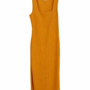 Elegant Mustard Sleeveless Dress